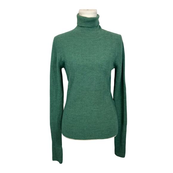 Wrap London Sweaters - WRAP London Merino Wool Rollneck Sweater Green Women’s 8 Minimalist Luxury Cozy